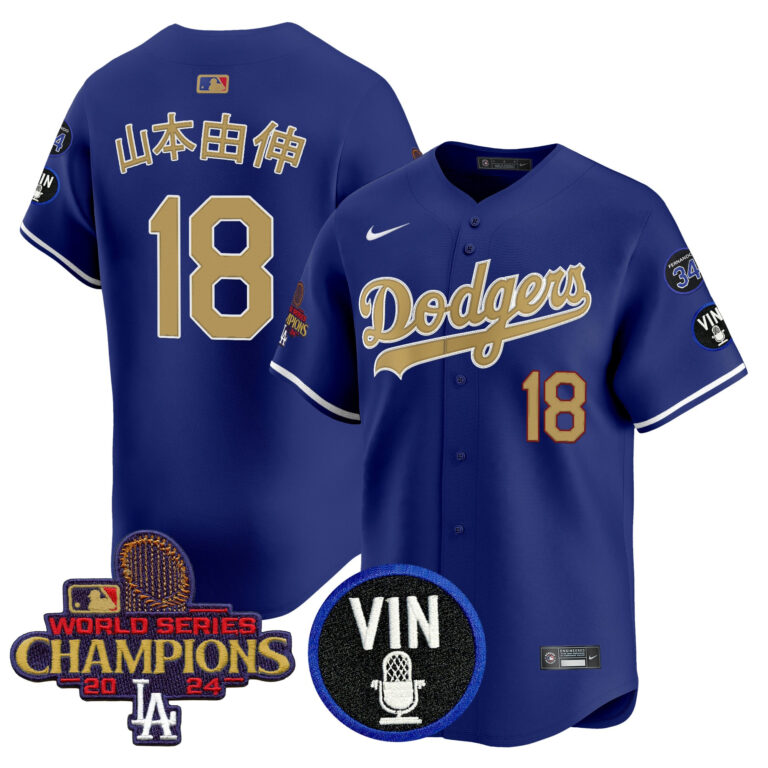 Men Los Angeles Dodgers #18 Yamamoto blue Sakura Edition Nike MLB 2025 Jersey style5->los angeles dodgers->MLB Jersey